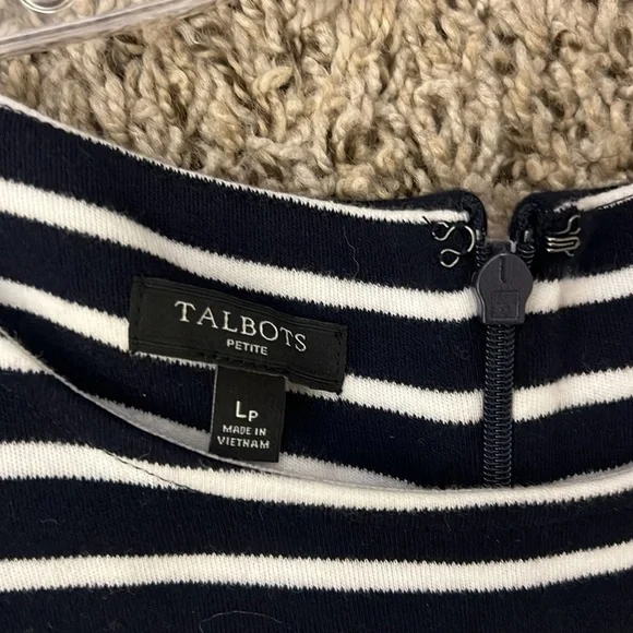 TALBOTS FIT & FLARE KNIT DRESS‎ - STRIPE Sz Lp - Picture 9 of 13